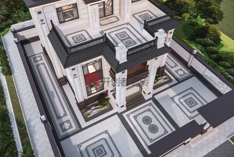 中式边框-芝麻白配芝麻黑