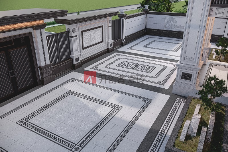 中式边框-芝麻灰配芝麻黑