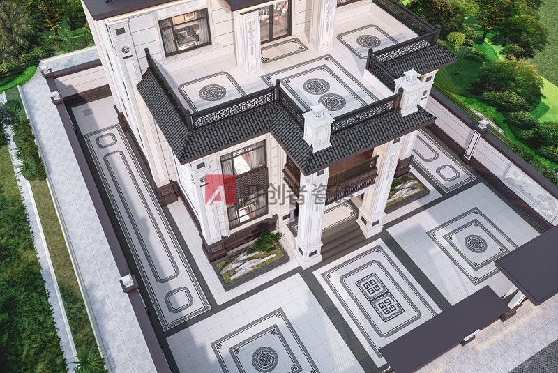 中式角花-芝麻白配芝麻黑