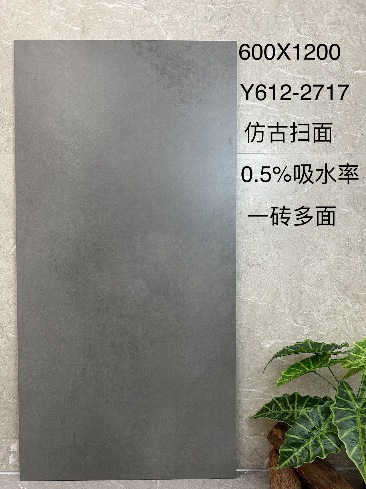 墨图Y612-2717 数码釉叠加水泥工艺 扫面 通体底 0.5%吸水率