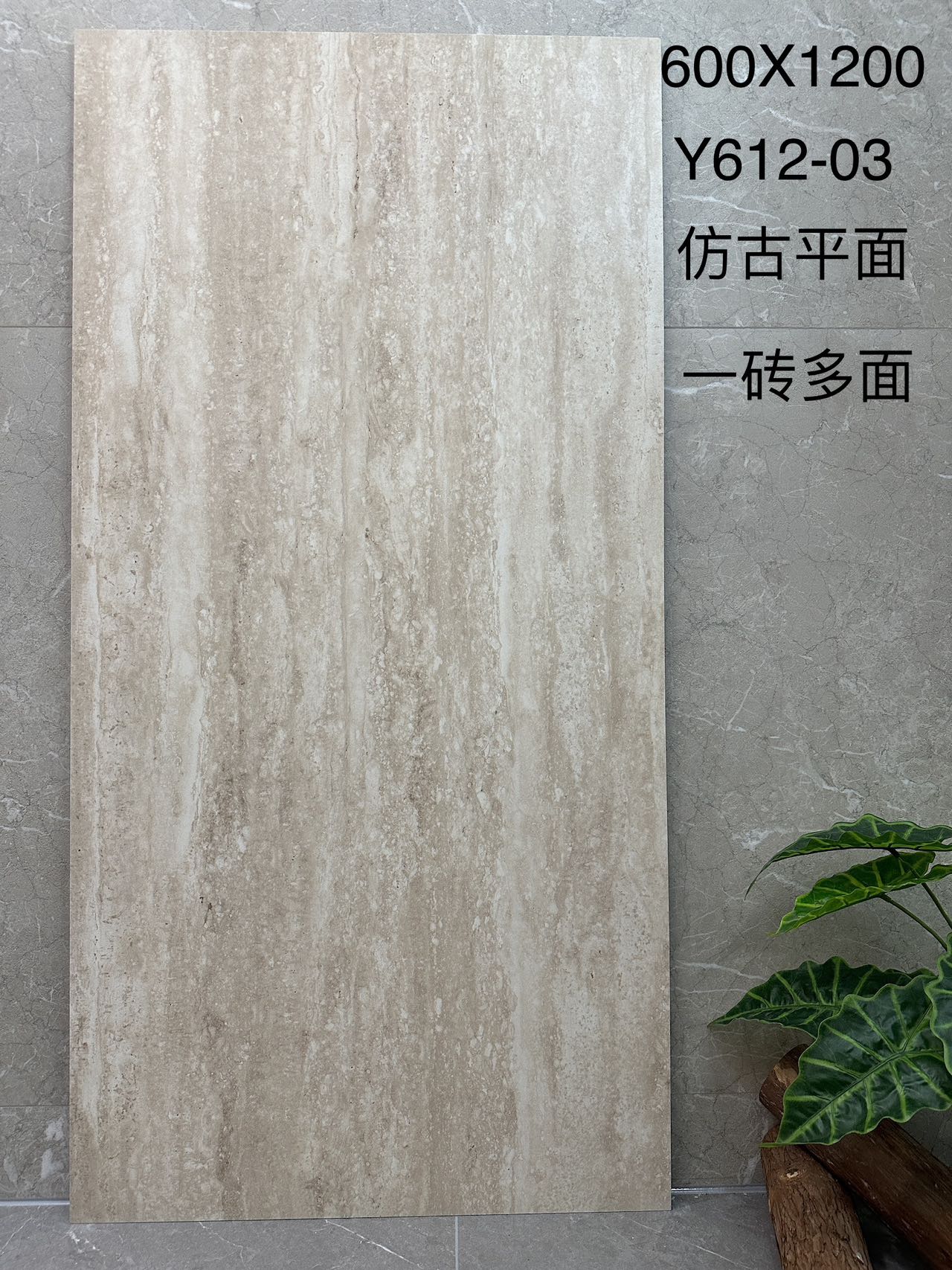 Y612-03 亚光仿古面 仿古洞石 一砖四面