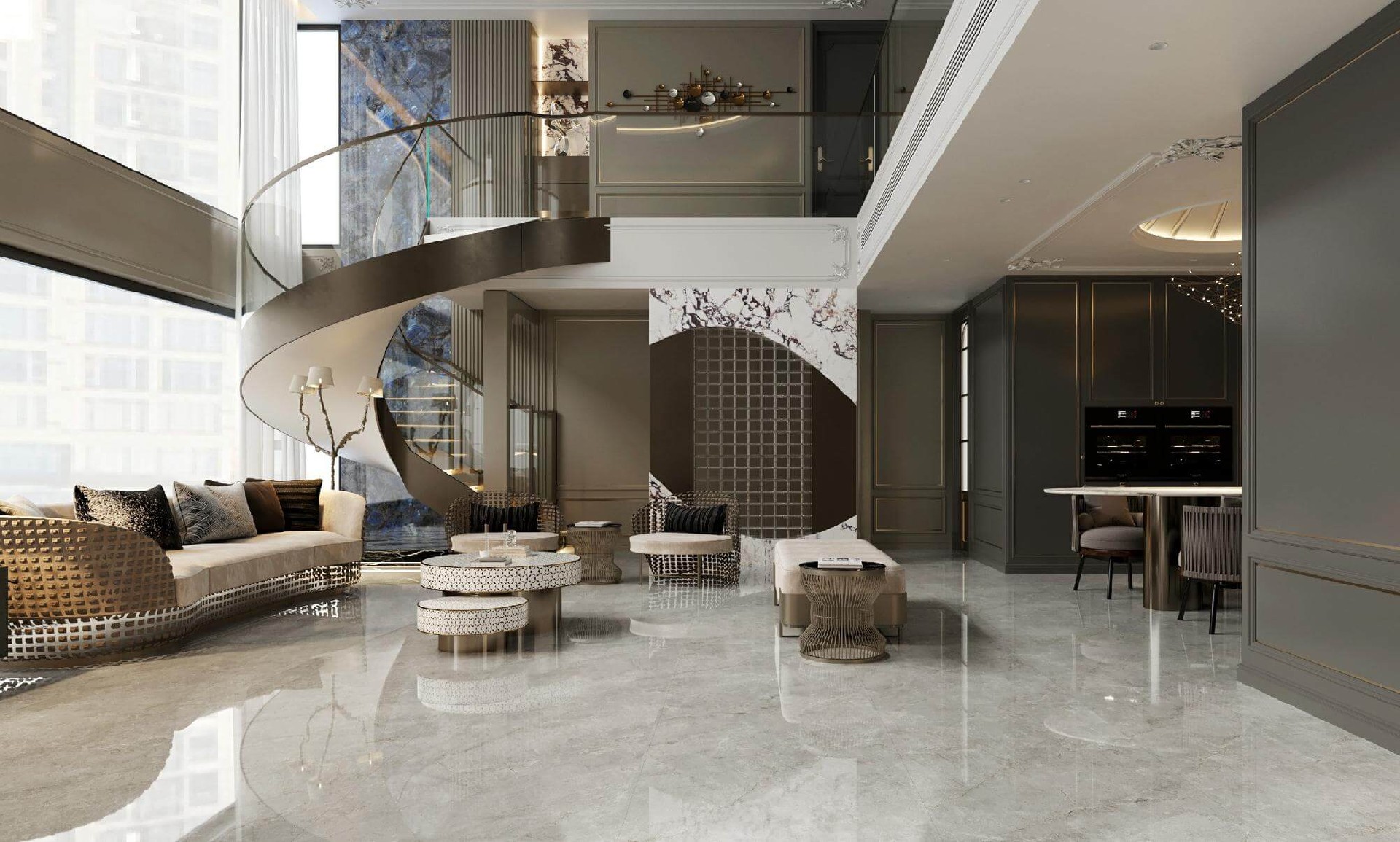 亮光 WLS-A826L605-博利亚斯灰-一石多面