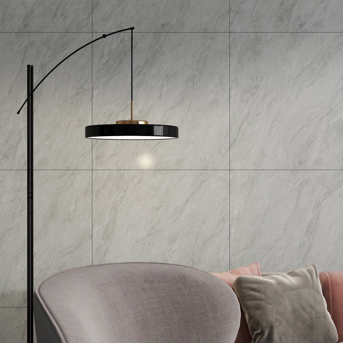 亮光 金刚通体大理石 GT8861帕加尼灰 一石五面 自由连纹 亮光通体