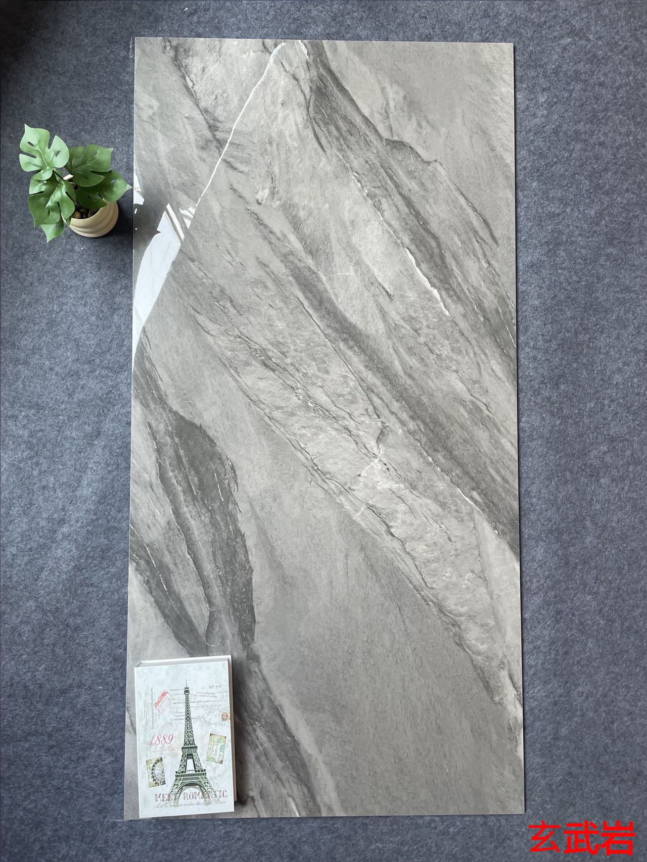 GT715026玄武岩 一石五面 自由连纹 亮光通体