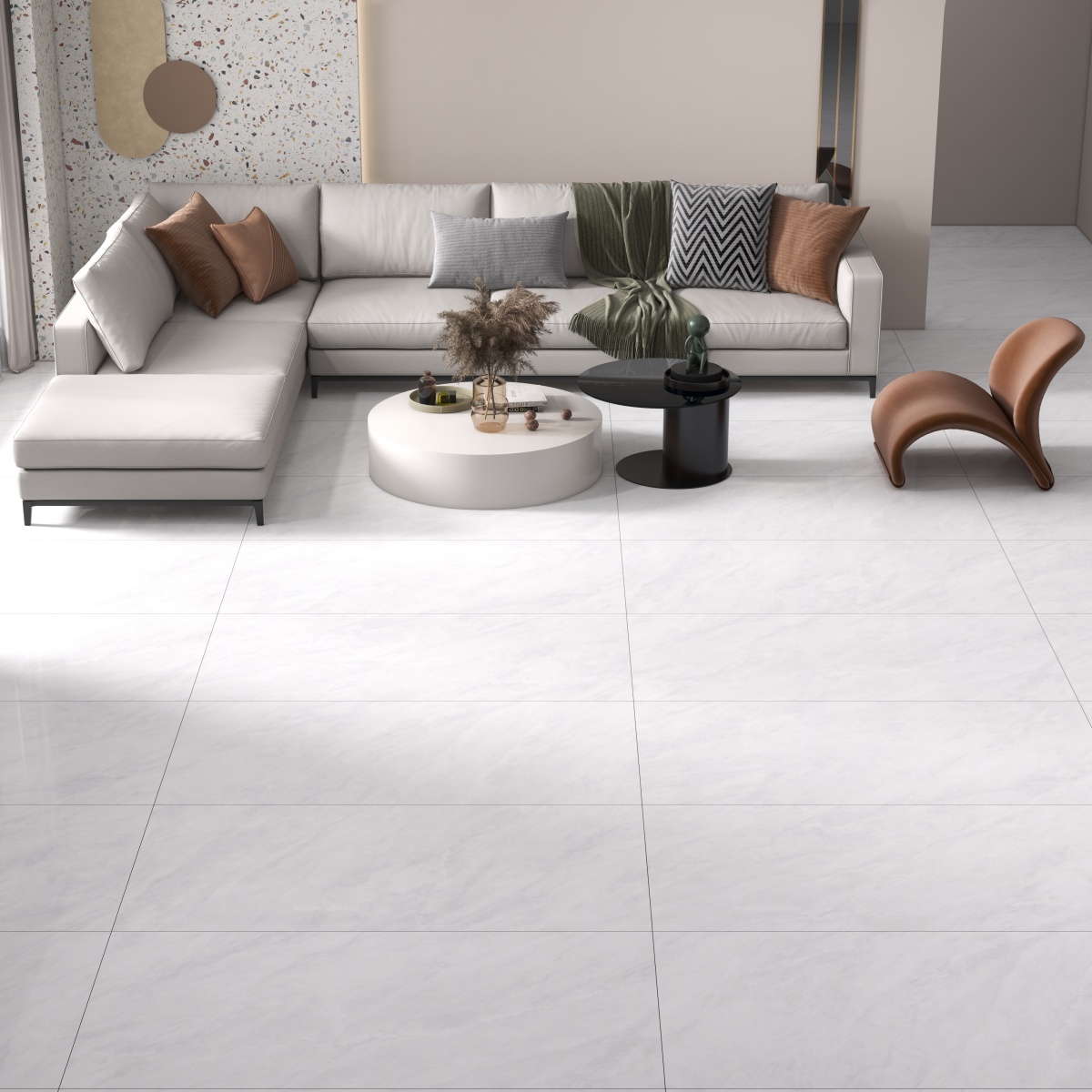 GT715201琉璃白 一石五面 自由连纹 亮光通体