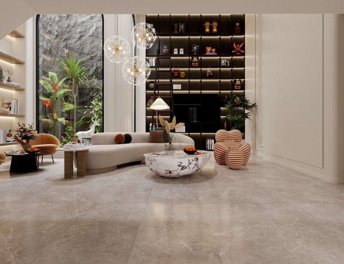 TER612812文莱浅灰 哑光 一石五面 自然切面 超耐磨天鹅绒