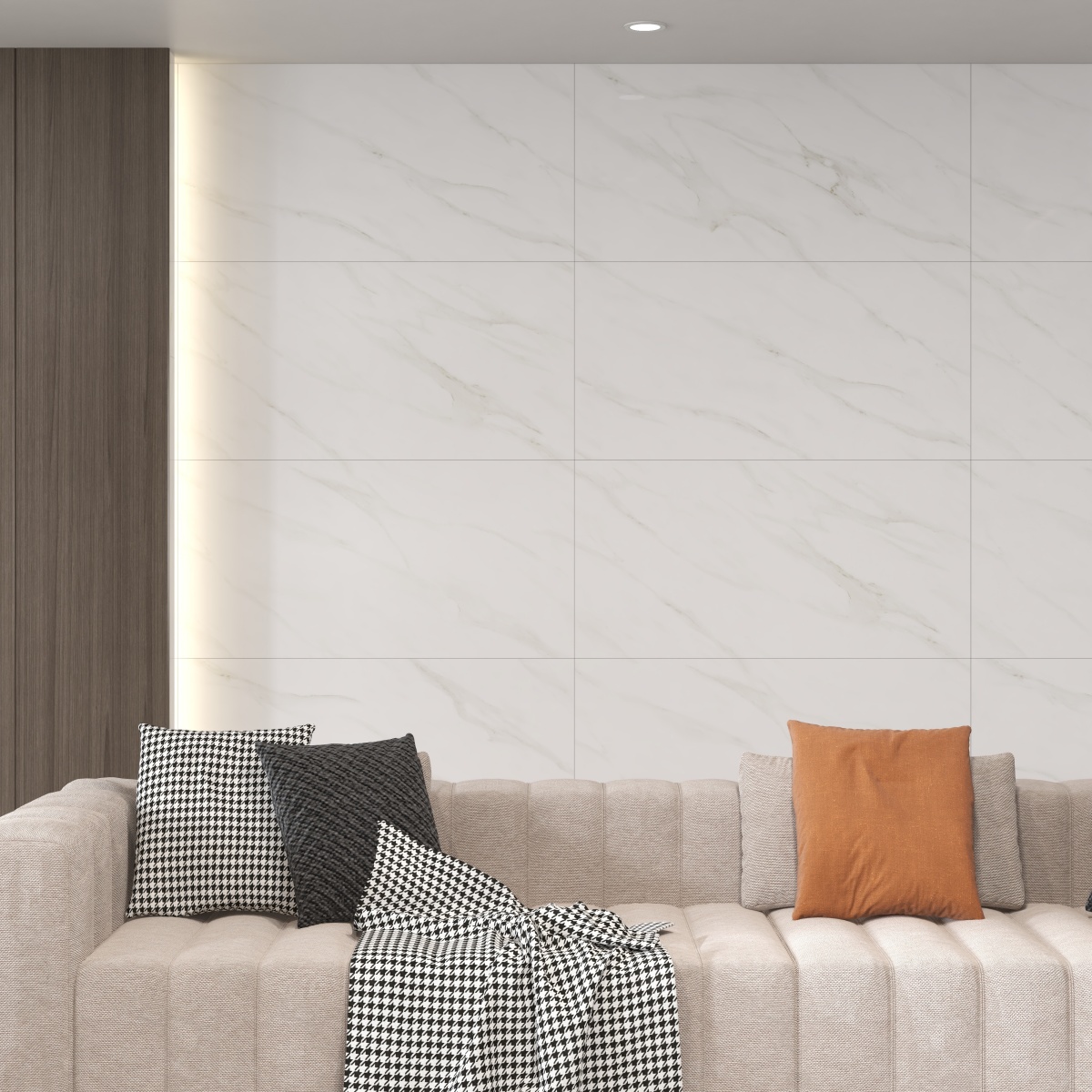 亮光 超晶通体大理石 TC126806云母爵士白 一石五面 自由连纹 亮光通体