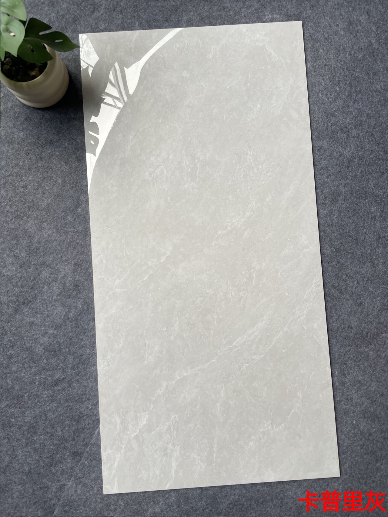 亮光 通体大理石 GTL481083卡普里灰 一石二面 自然切面 亮光通体中板