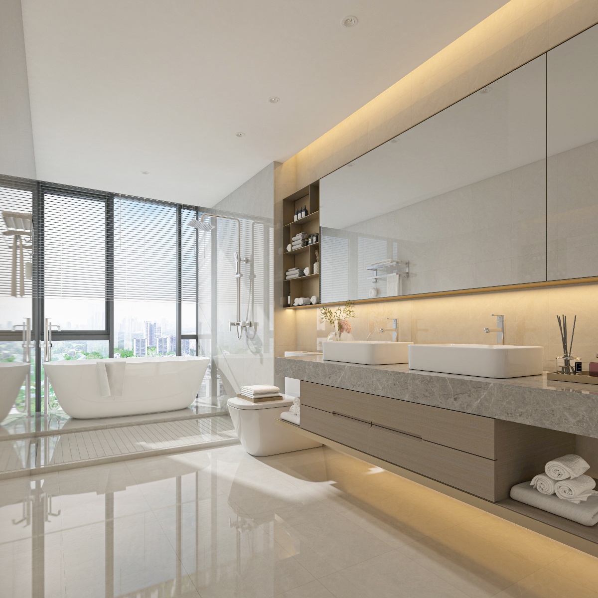 亮光 通体大理石 48ZM121白晞岩 一石五面 自然切面 亮光通体中板